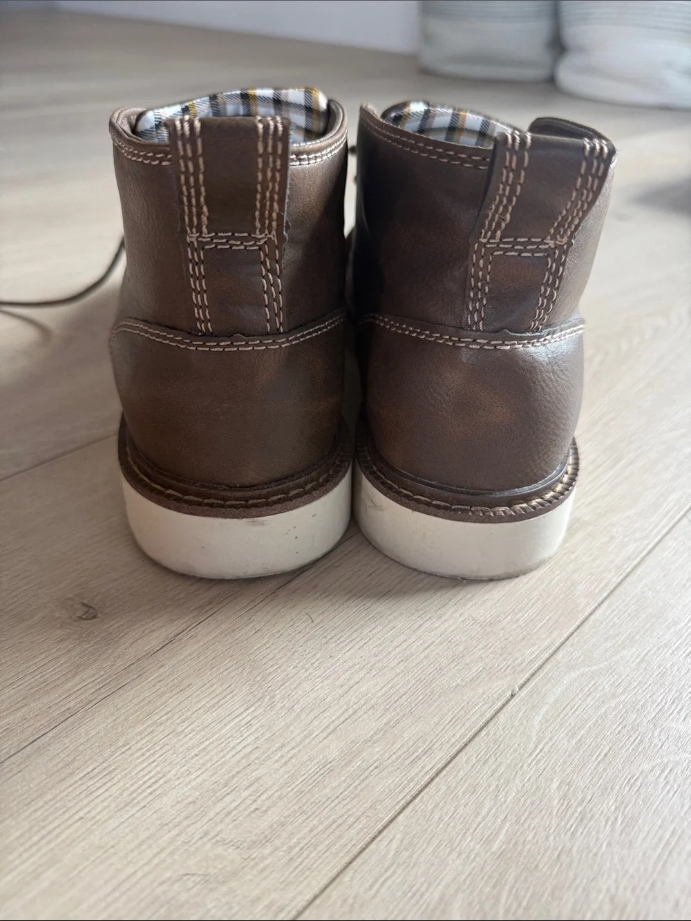 Buffalo David Bitton Men's Brown Leather Casual Lace-Up Shoes